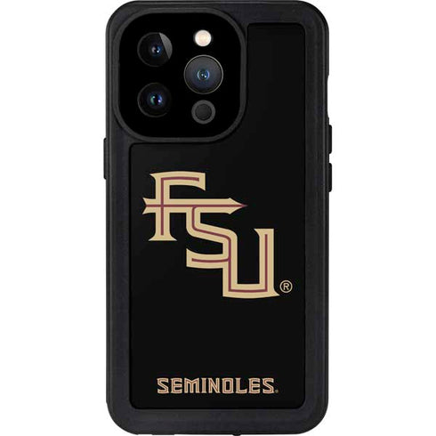 Florida State FSU Seminoles Black iPhone 14 Pro Waterproof Case