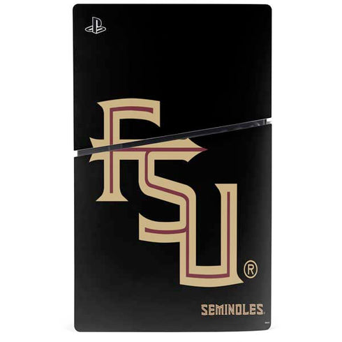 Florida State FSU Seminoles Black PS5 Slim Digital Edition Bundle Skin