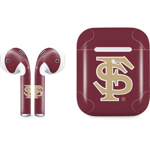 FSU Seminoles Initials Apple AirPods 2 Skin