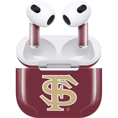 Florida State FSU Seminoles Initials Apple AirPods (3rd Gen 2021) Skin