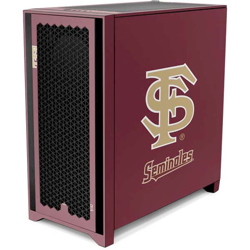 Florida State FSU Seminoles Initials Corsair 4000D Tempered Glass Mid-Tower ATX Case Skin