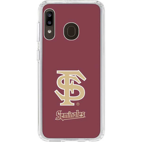 FSU Seminoles Initials Galaxy A20 Clear Case