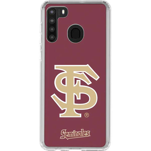 Florida State FSU Seminoles Initials Galaxy A21 Clear Case