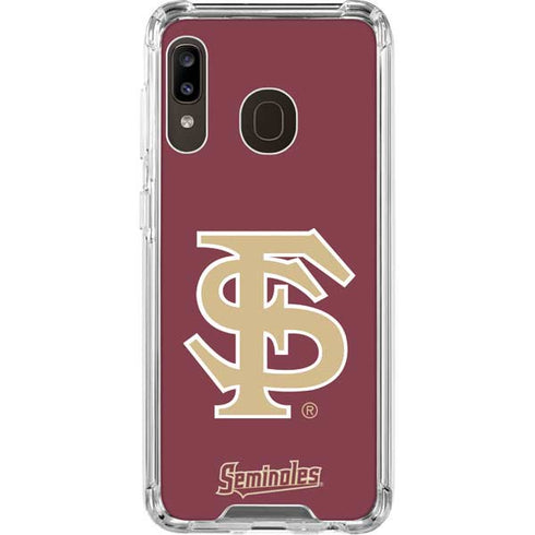 Florida State FSU Seminoles Initials Galaxy A30 Clear Case