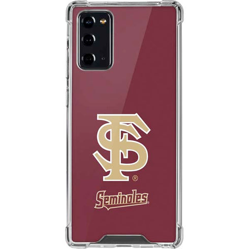 Florida State FSU Seminoles Initials Galaxy Note20 5G Clear Case