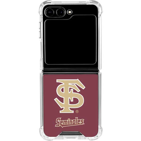 Florida State FSU Seminoles Initials Galaxy Z Flip5 5G Clear Case