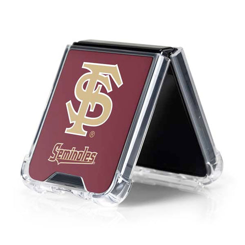 Florida State FSU Seminoles Initials Galaxy Z Flip5 5G Clear Case