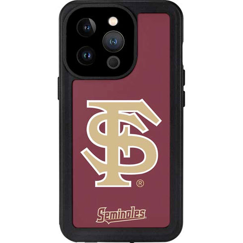 Florida State FSU Seminoles Initials iPhone 14 Pro Waterproof Case