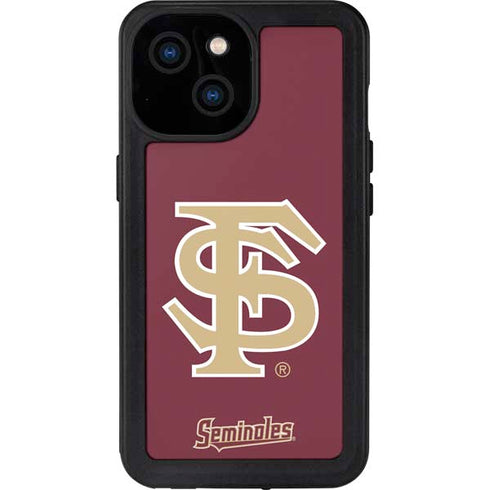 Florida State FSU Seminoles Initials iPhone 15 Waterproof Case