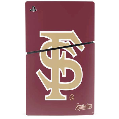 Florida State FSU Seminoles Initials PS5 Slim Disk Console Skin
