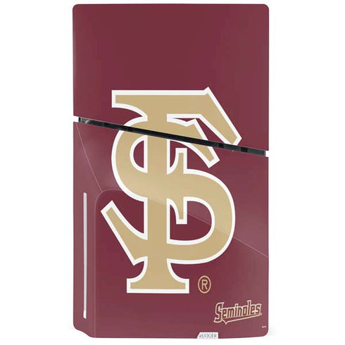 Florida State FSU Seminoles Initials PS5 Slim Disk Console Skin
