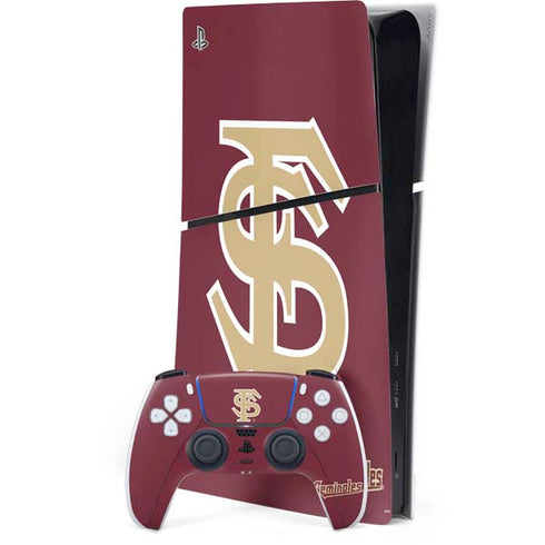 Florida State FSU Seminoles Initials PS5 Slim Digital Edition Console Skin