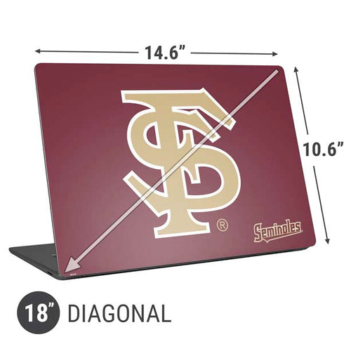 Florida State FSU Seminoles Initials Universal Laptop 18in (14.6 x 10.6in) Skin