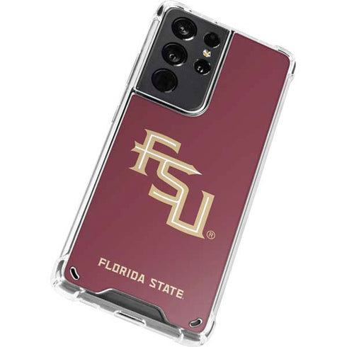 Florida State FSU Seminoles Maroon Galaxy S21 Ultra 5G Clear Case