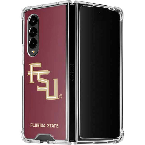Florida State FSU Seminoles Maroon Galaxy Z Fold4 5G Clear Case