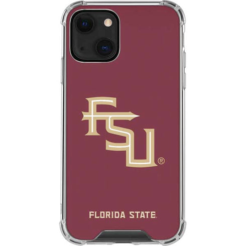 Florida State FSU Seminoles Maroon iPhone 14 Plus Clear Case