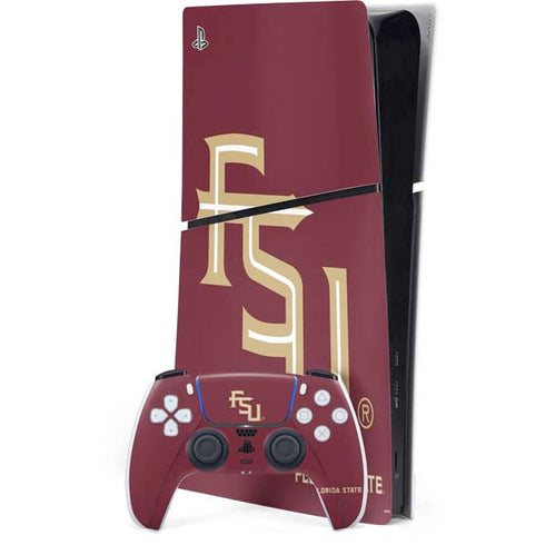 Florida State FSU Seminoles Maroon PS5 Slim Digital Edition Bundle Skin