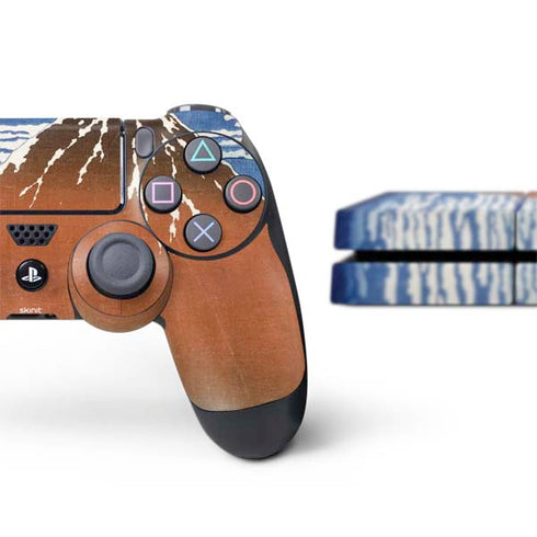 Hokusai Fuji Mountains in clear Weather PS4 Console and Controller Bundle Skin