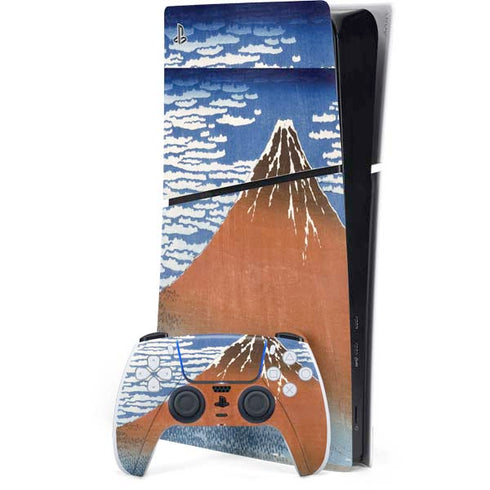Hokusai Fuji Mountains in clear Weather PS5 Slim Digital Edition Console Skin