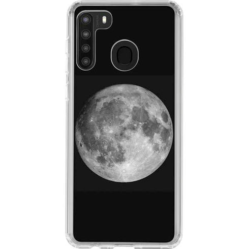 Full Moon Space Galaxy A21 Clear Case