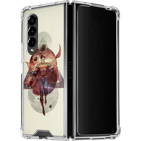 DC Comics Superman Galaxy Flying Galaxy Z Fold4 5G Clear Case