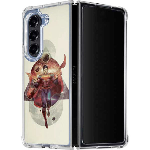 DC Comics Superman Galaxy Flying Galaxy Z Fold5 5G Clear Case
