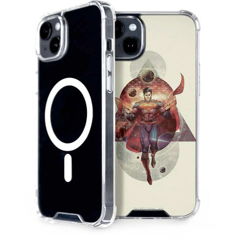 DC Comics Superman Galaxy Flying iPhone 14 Plus MagSafe Case