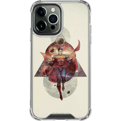 DC Comics Superman Galaxy Flying iPhone 14 Pro Max Clear Case