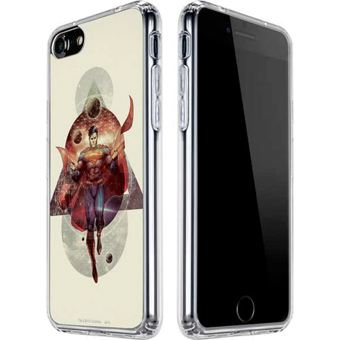 DC Comics Superman Galaxy Flying iPhone SE (2nd & 3rd Gen) Clear Case