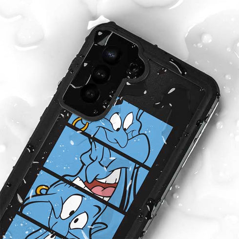 Disney Aladdin Genie Faces Grid Galaxy S23 Plus Waterproof Case