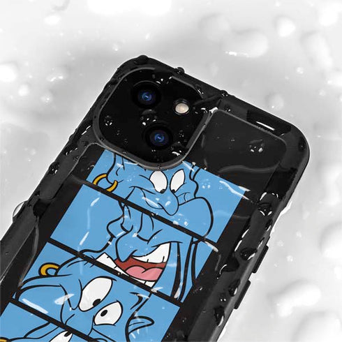 Disney Aladdin Genie Faces Grid iPhone 13 Mini Waterproof Case