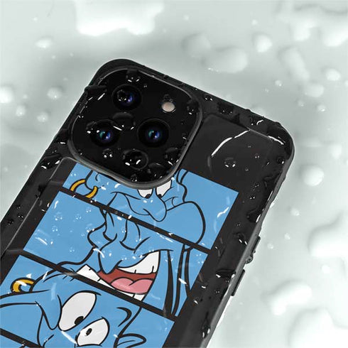 Disney Aladdin Genie Faces Grid iPhone 14 Pro Max Waterproof Case