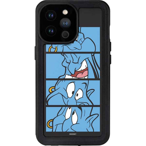 Disney Aladdin Genie Faces Grid iPhone 14 Pro Max Waterproof Case