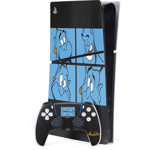 Disney Aladdin Genie Faces Grid PS5 Slim Digital Edition Bundle Skin