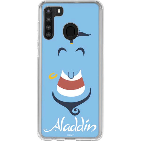 Disney Aladdin Genie Outline Art Galaxy A21 Clear Case