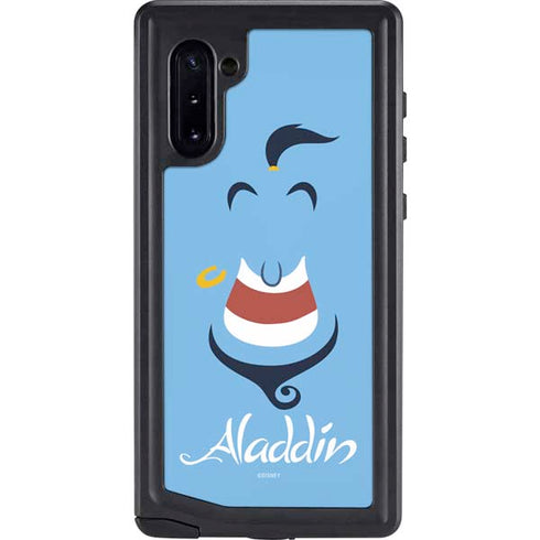 Disney Aladdin Genie Outline Art Galaxy Note 10 Waterproof Case