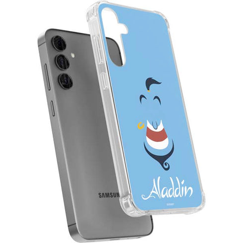 Disney Aladdin Genie Outline Art Galaxy S24 Plus Clear Case