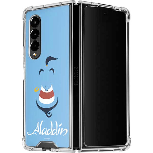 Disney Aladdin Genie Outline Art Galaxy Z Fold4 5G Clear Case