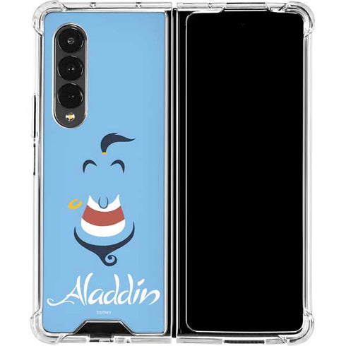 Disney Aladdin Genie Outline Art Galaxy Z Fold4 5G Clear Case