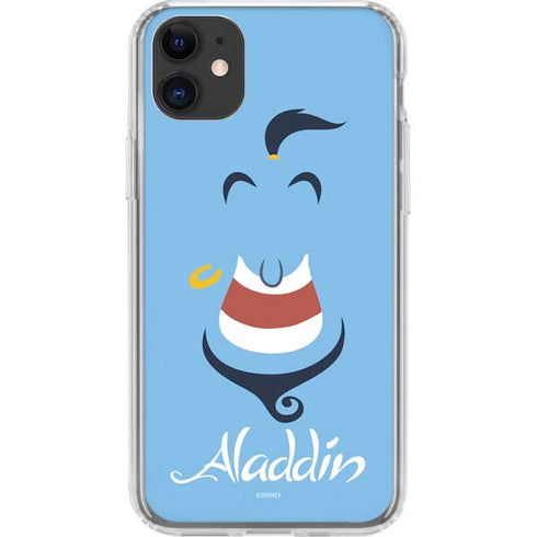 Disney Aladdin Genie Outline Art iPhone 11 Clear Case