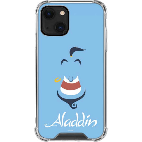 Disney Aladdin Genie Outline Art iPhone 14 Plus Clear Case