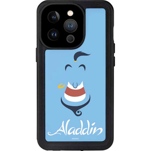 Disney Aladdin Genie Outline Art iPhone 14 Pro Waterproof Case