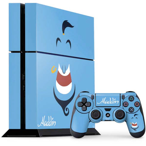 Disney Aladdin Genie Outline Art PS4 Console and Controller Bundle Skin