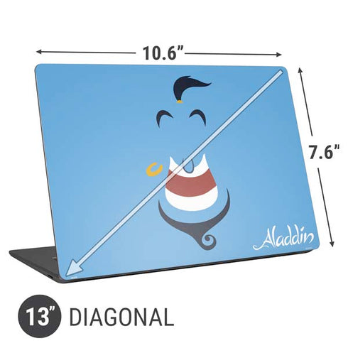 Disney Aladdin Genie Outline Art Universal Laptop 13in (10.6 x 7.6in) Skin