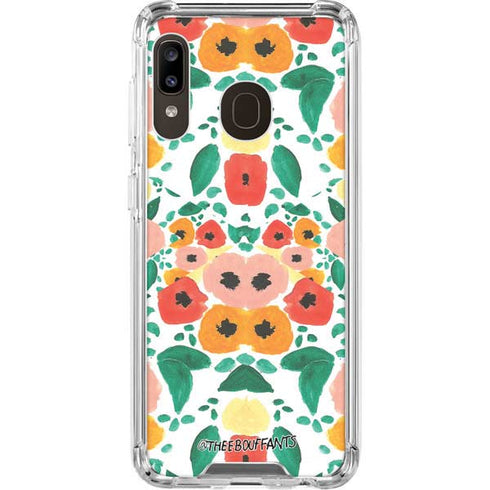 Bouffants and Broken Hearts Geometric Flowers Galaxy A30 Clear Case