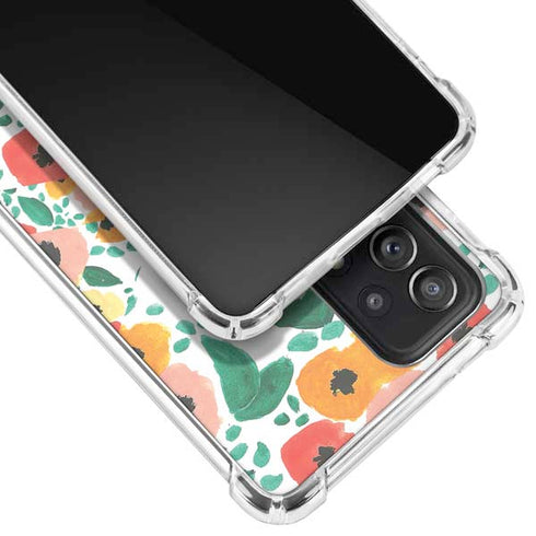 Bouffants and Broken Hearts Geometric Flowers Galaxy A52 5G Clear Case