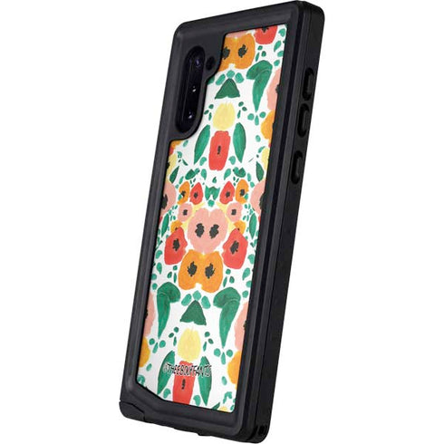 Bouffants and Broken Hearts Geometric Flowers Galaxy Note 10 Waterproof Case
