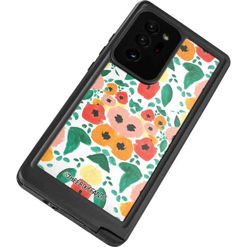 Bouffants and Broken Hearts Geometric Flowers Galaxy Note20 Ultra 5G Waterproof Case