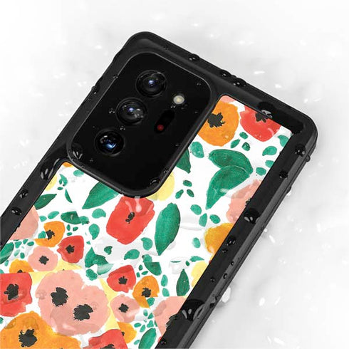 Bouffants and Broken Hearts Geometric Flowers Galaxy Note20 Ultra 5G Waterproof Case