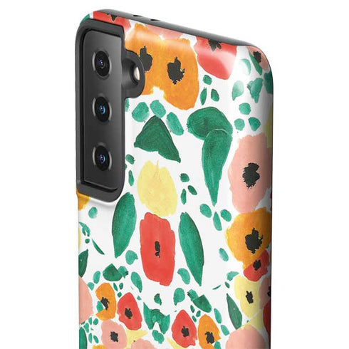 Bouffants and Broken Hearts Geometric Flowers Galaxy S21 FE Pro Case